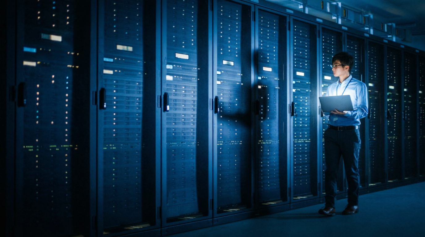 High-density network rack infrastructure representing Intelligent Network Solutions