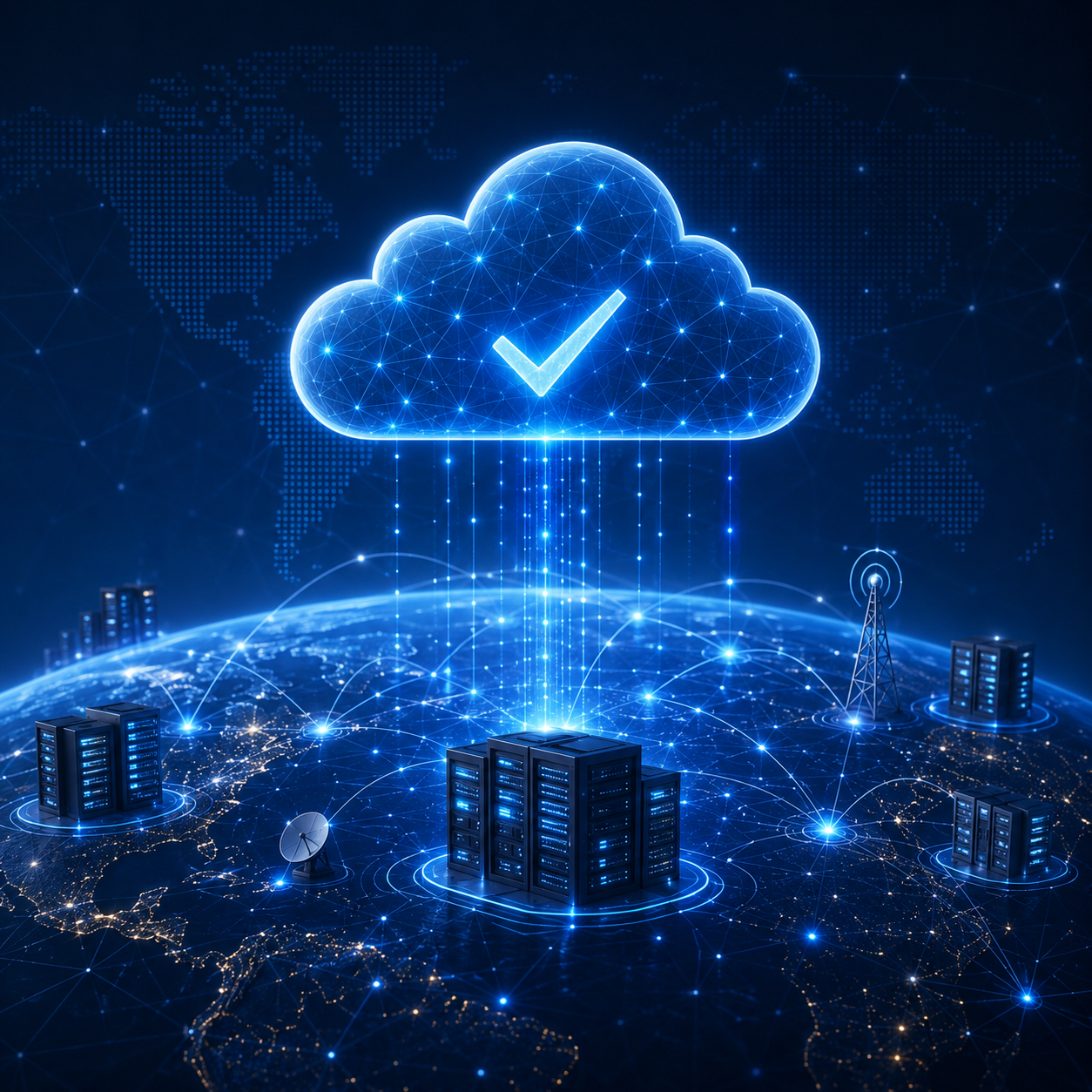 Cloud data infrastructure network globe